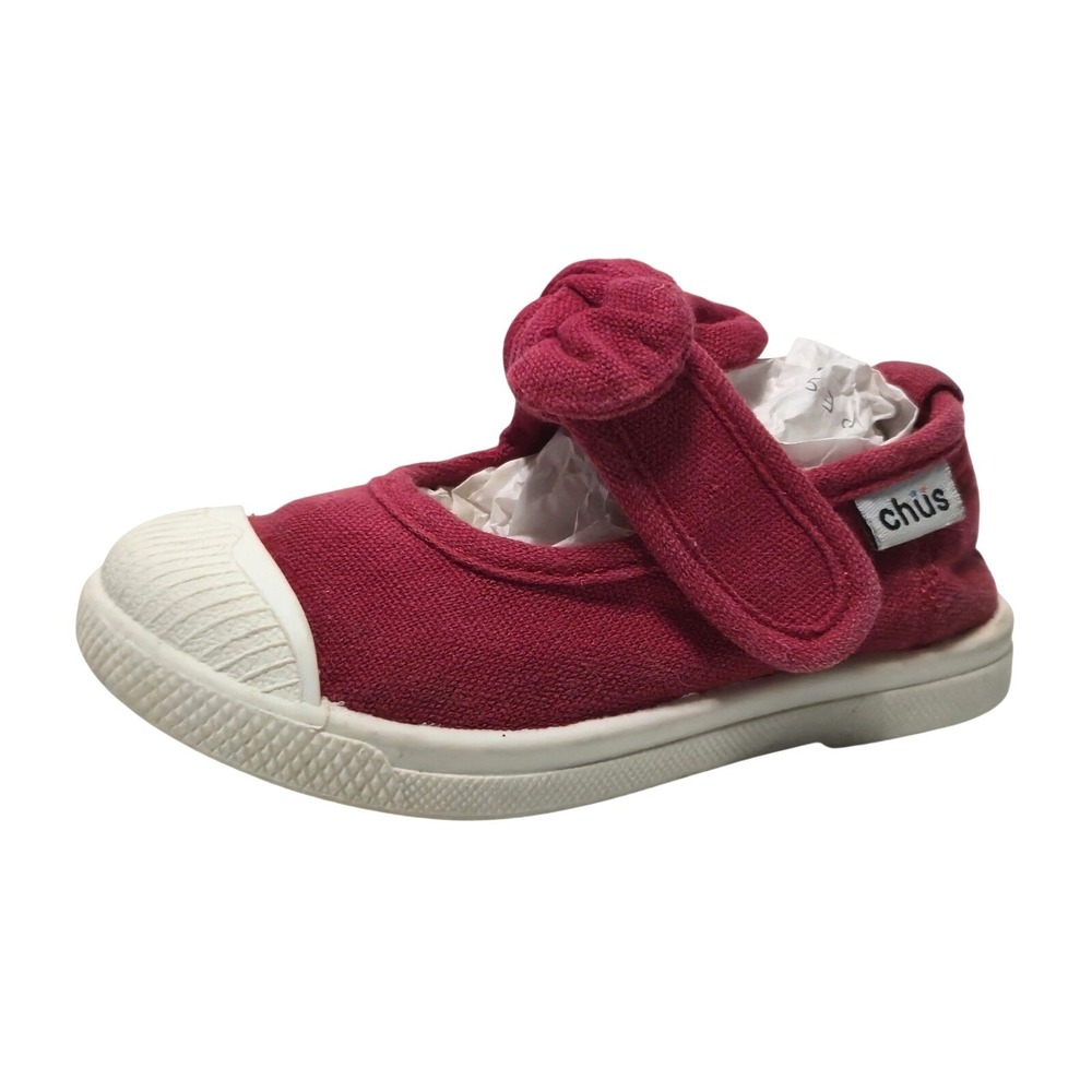 Chus Kids Athena Red Canvas Shoes Girls Toddler Size EU 23 US 6.5 Mary Jane Bow
